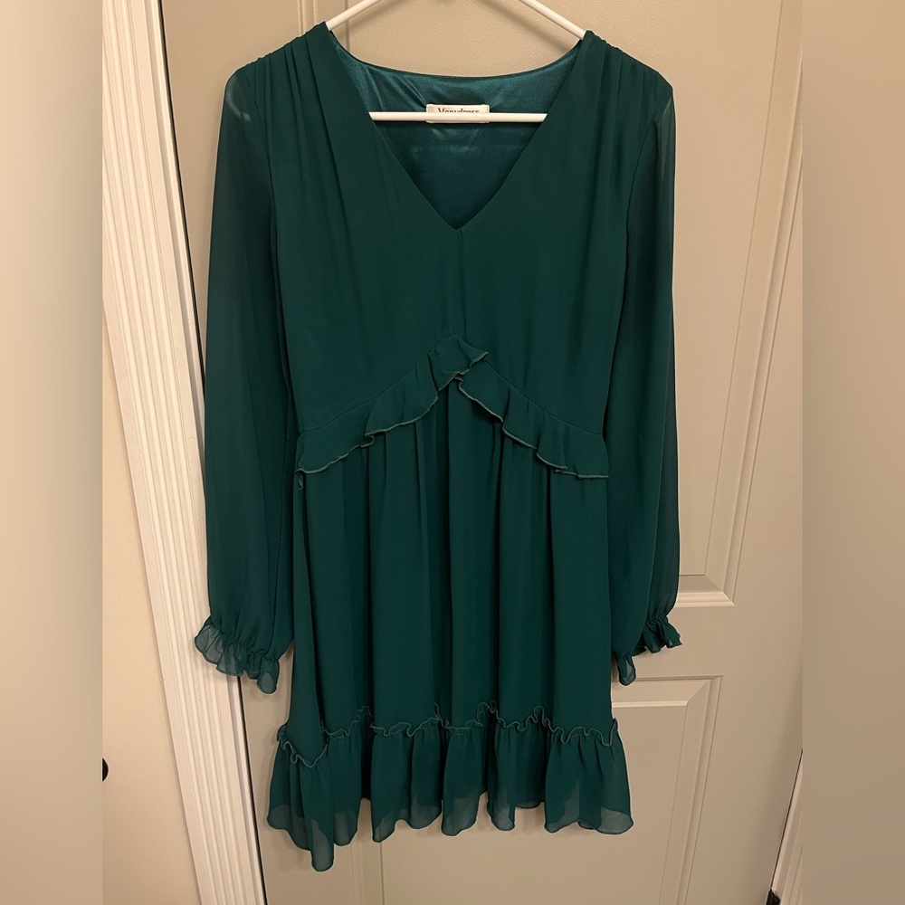 Manydress size small dark green dresss